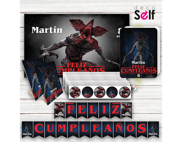 Pack Cumpleaños DEMOGORGON stranger things