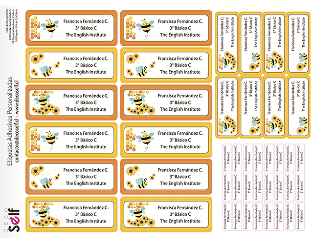 Etiquetas Adhesivas ABEJAS Y GIRASOLES