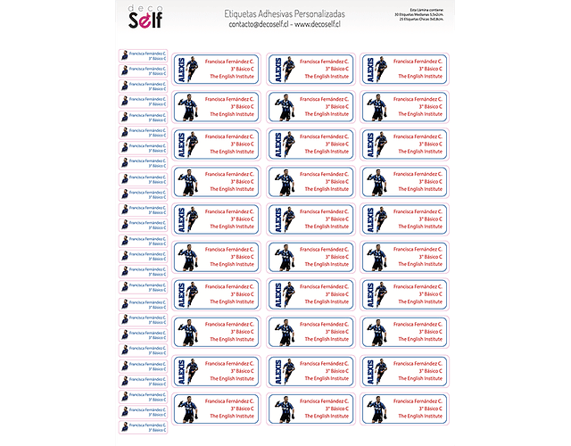 Etiquetas Adhesivas ALEXIS SÁNCHEZ