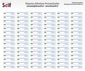 90 Etiquetas Adhesivas Chicas con diseño personalizado