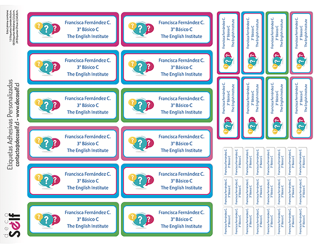 2 Láminas de Etiquetas Adhesivas Diseño Personalizado