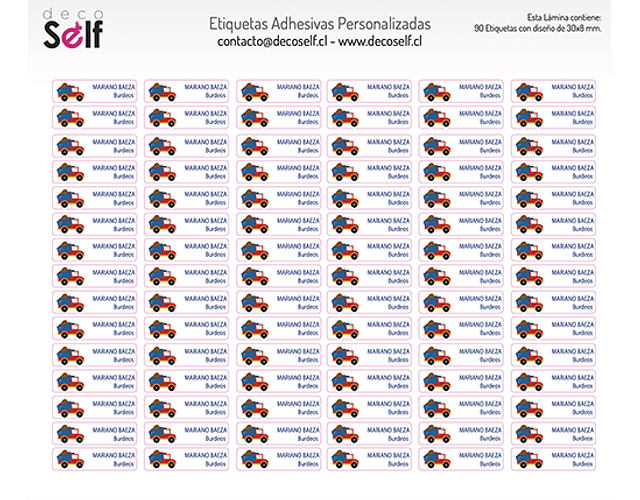 Etiquetas Adhesivas CAMIONES