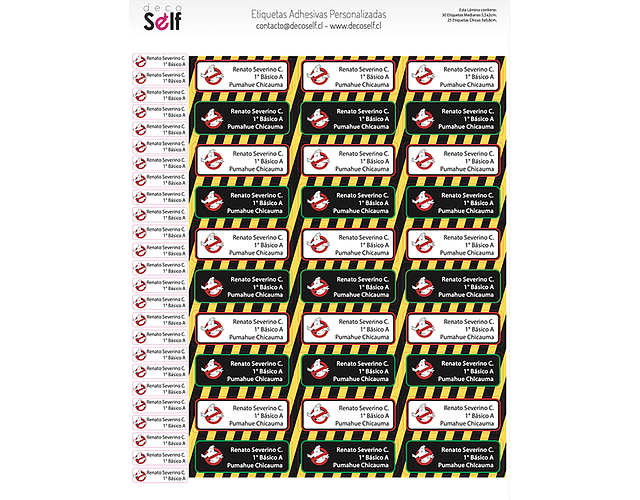 Etiquetas Adhesivas CAZAFANTASMAS