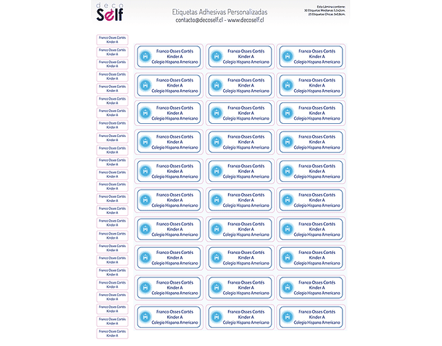 Etiquetas Adhesivas COLEGIO HISPANO AMERICANO