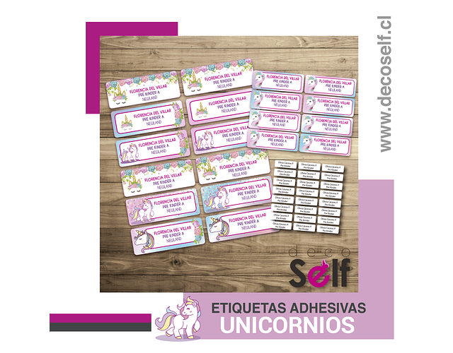 Etiquetas Adhesivas UNICORNIOS