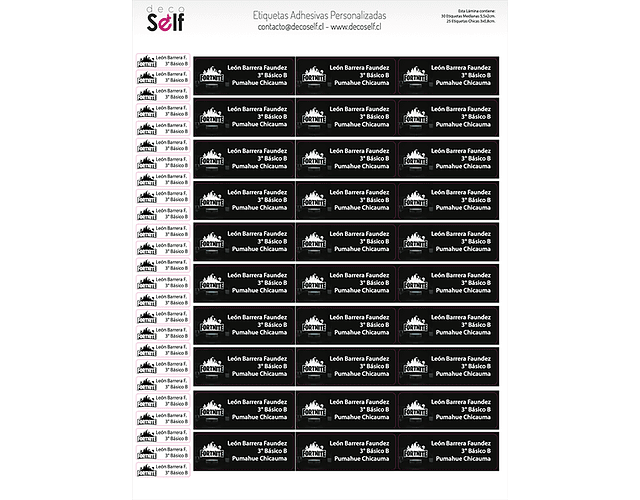 Etiquetas Adhesivas FORTNITE