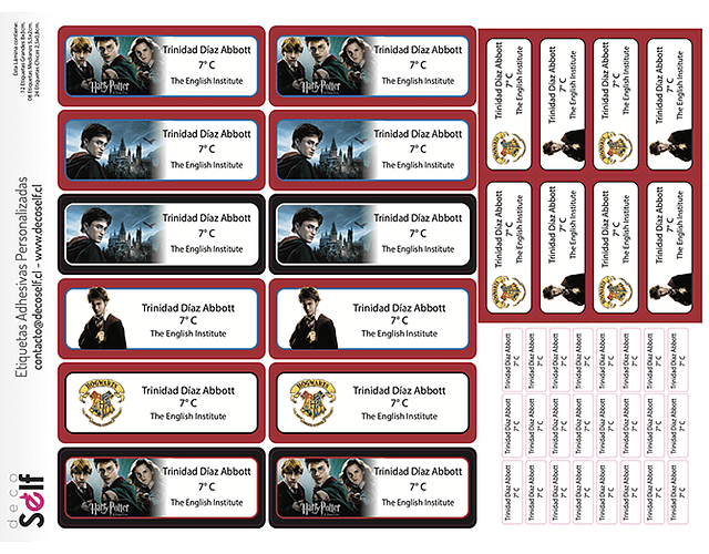 Etiquetas Adhesivas HARRY POTTER