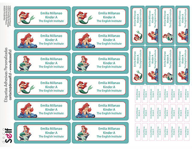 Etiquetas Adhesivas LA SIRENITA