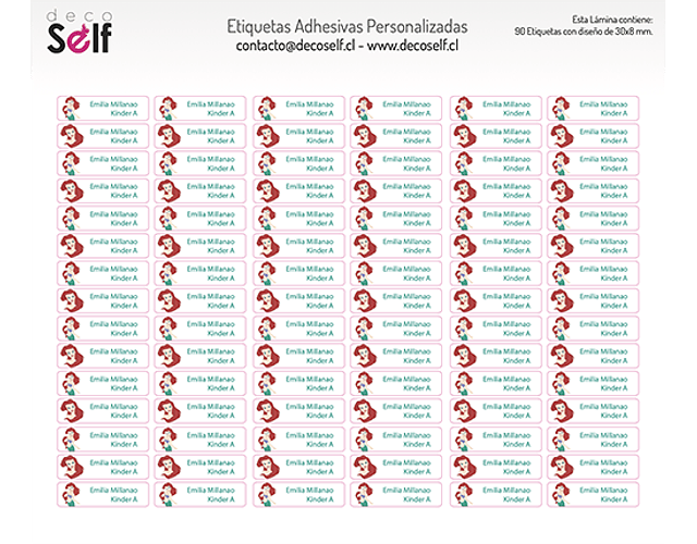 Etiquetas Adhesivas LA SIRENITA