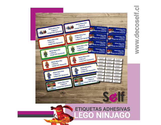 Etiquetas Adhesivas LEGO NINJAGO