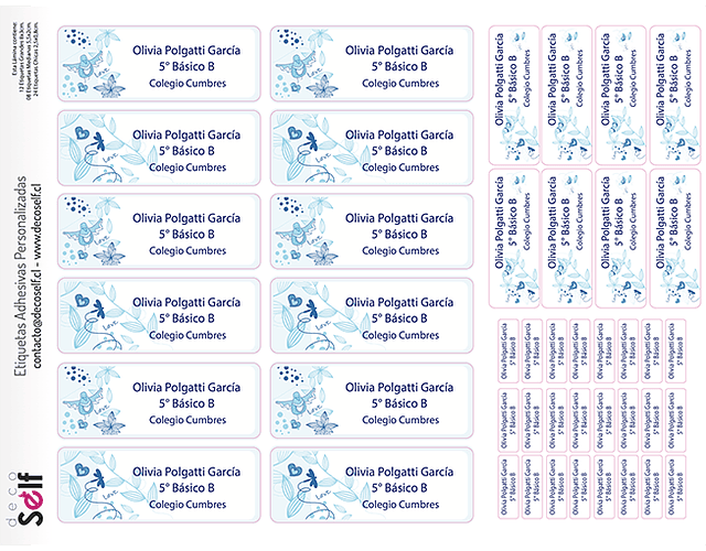 Etiquetas Adhesivas Pajaritos Azules
