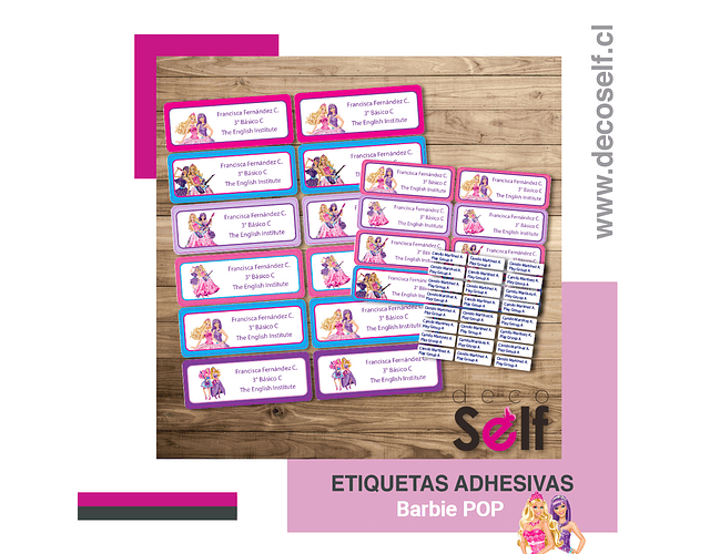 Etiquetas Adhesivas BARBIE POP