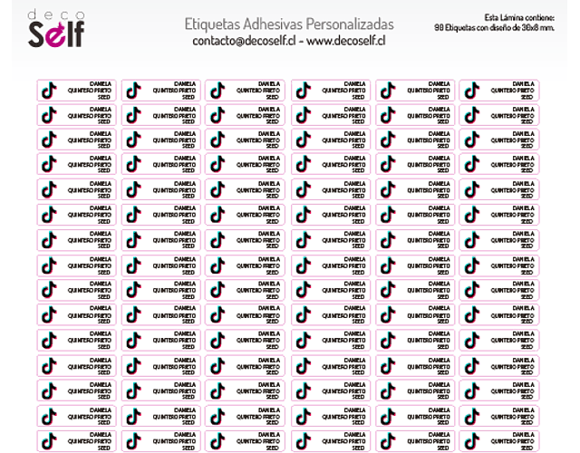 Etiquetas Adhesivas TIK TOK