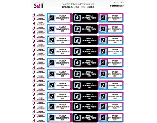 Etiquetas Adhesivas TIK TOK