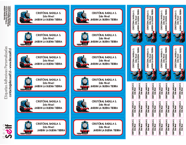 Etiquetas Adhesivas TREN THOMAS