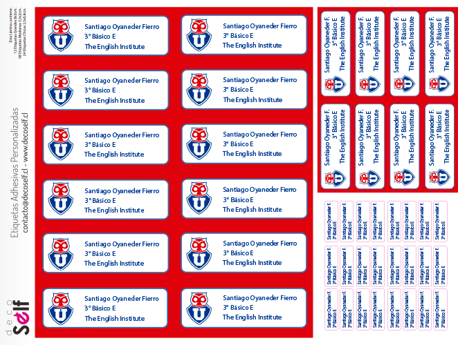 Lámina Etiqueta UNIVERSIDAD DE CHILE