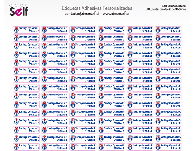 Etiquetas Adhesivas UNIVERSIDAD DE CHILE
