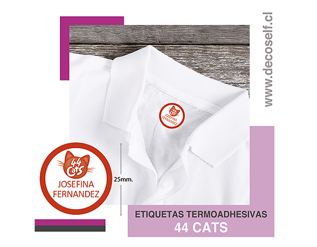 Etiquetas para ropa circular 44 Cats