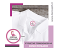 Etiquetas para ropa circular Dino Rosado