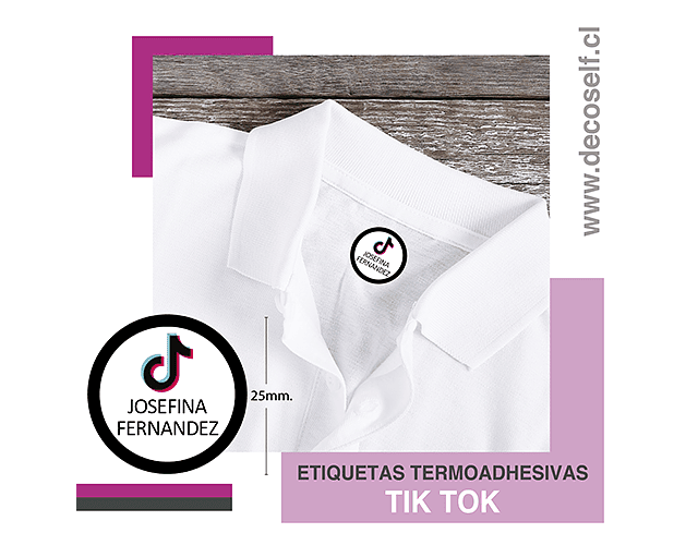 Etiquetas para ropa circular Tik Tok