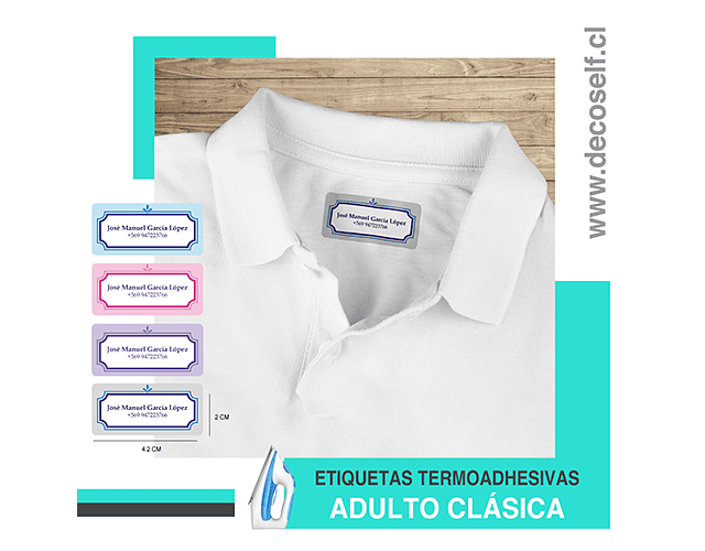 Etiquetas termo transferibles para ropa clásica