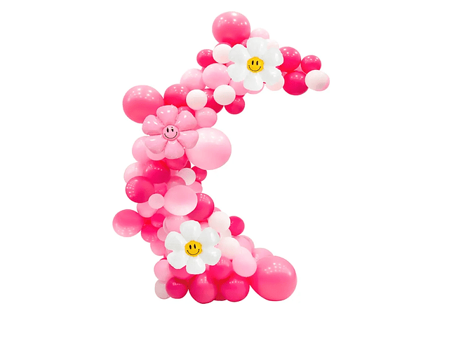 Set 82 Globos Fucsia con Flores