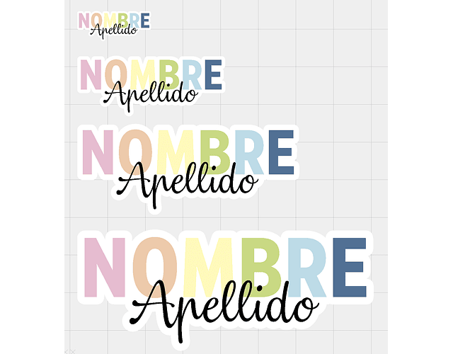 Sticker NOMBRE Y APELLIDO Pastel