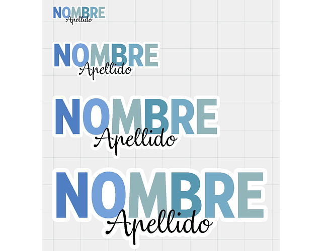 Sticker NOMBRE Y APELLIDO Pastel Azul