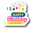 12 etiquetas adhesivas de cumpleaños DISEÑO 12
