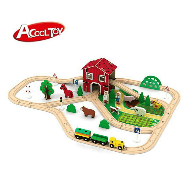 pistas de trenes de madera