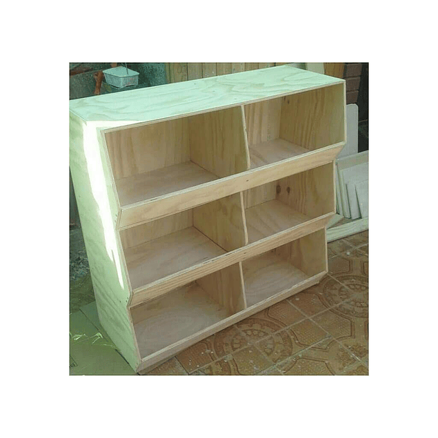 Juguetero de madera, natural 100*100*35 cm