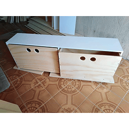 Cajonera de madera, mixta 150*40*40 cm (2 cajones)