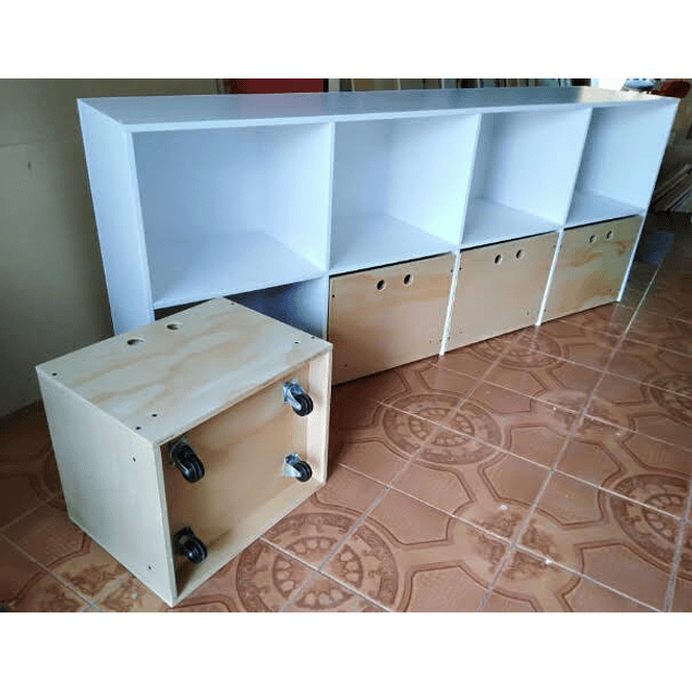 Cajonera con repisa mixta 100*80*40 cm (2 cajones)