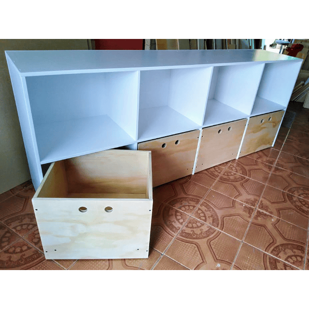 Cajonera con repisa mixta 100*80*40 cm (2 cajones)