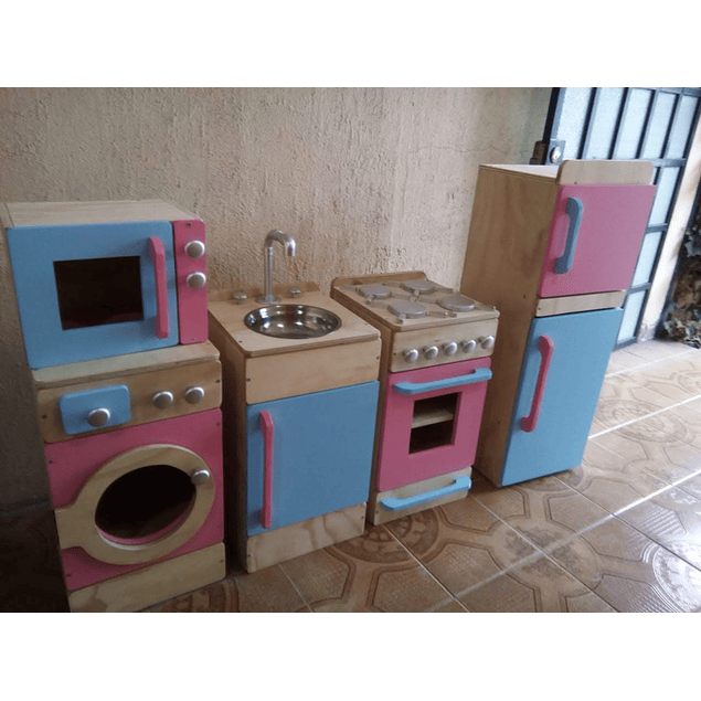 Rincón de cocina juguete de madera Natural-color