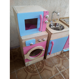 Microondas de madera juguete Natural-color 
