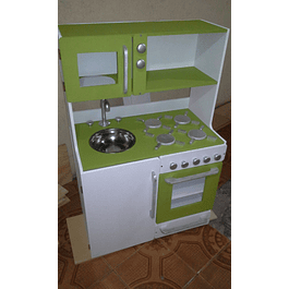Mueble de cocina juguete, de colores con puerta