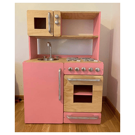 Mueble de cocina juguete, natural-color con puerta
