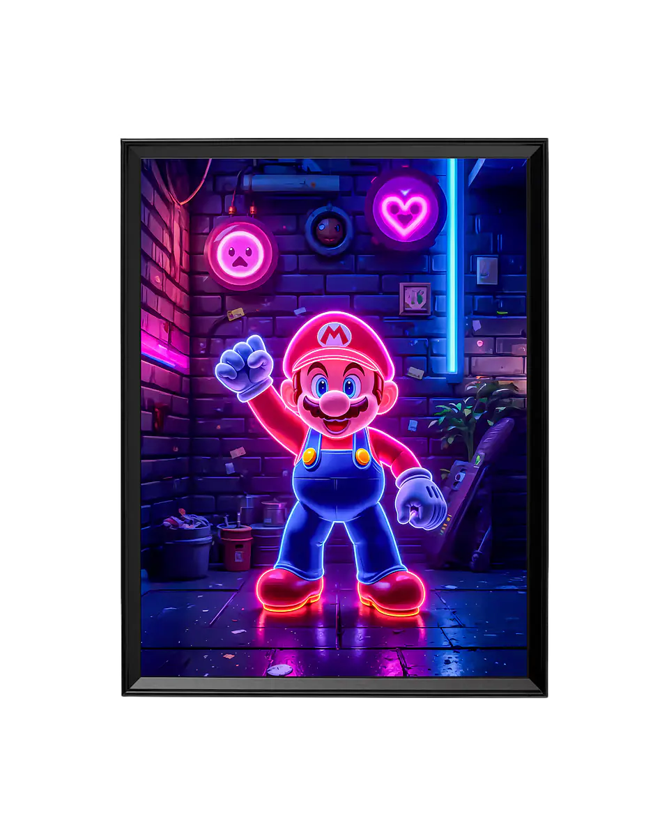 Cuadro Super Mario Bros Neón 1
