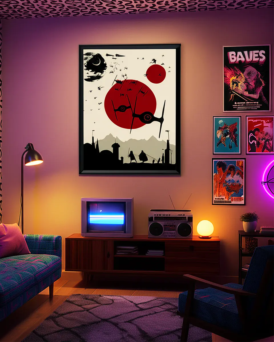 Cuadro Star Wars: Duelos en la Galaxia Retro 2