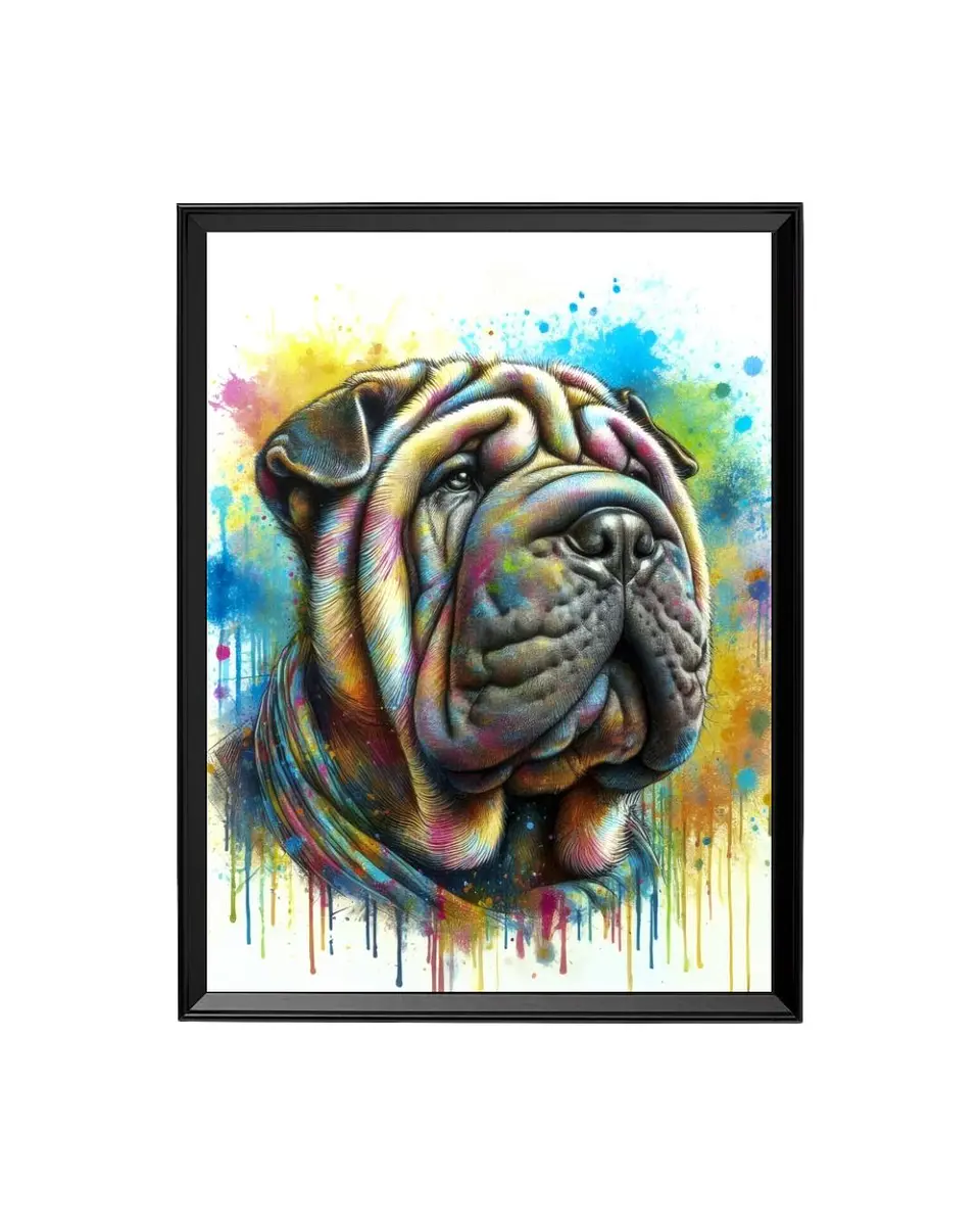 Cuadro Shar-Pei - Un cuadro de color y lealtad 1