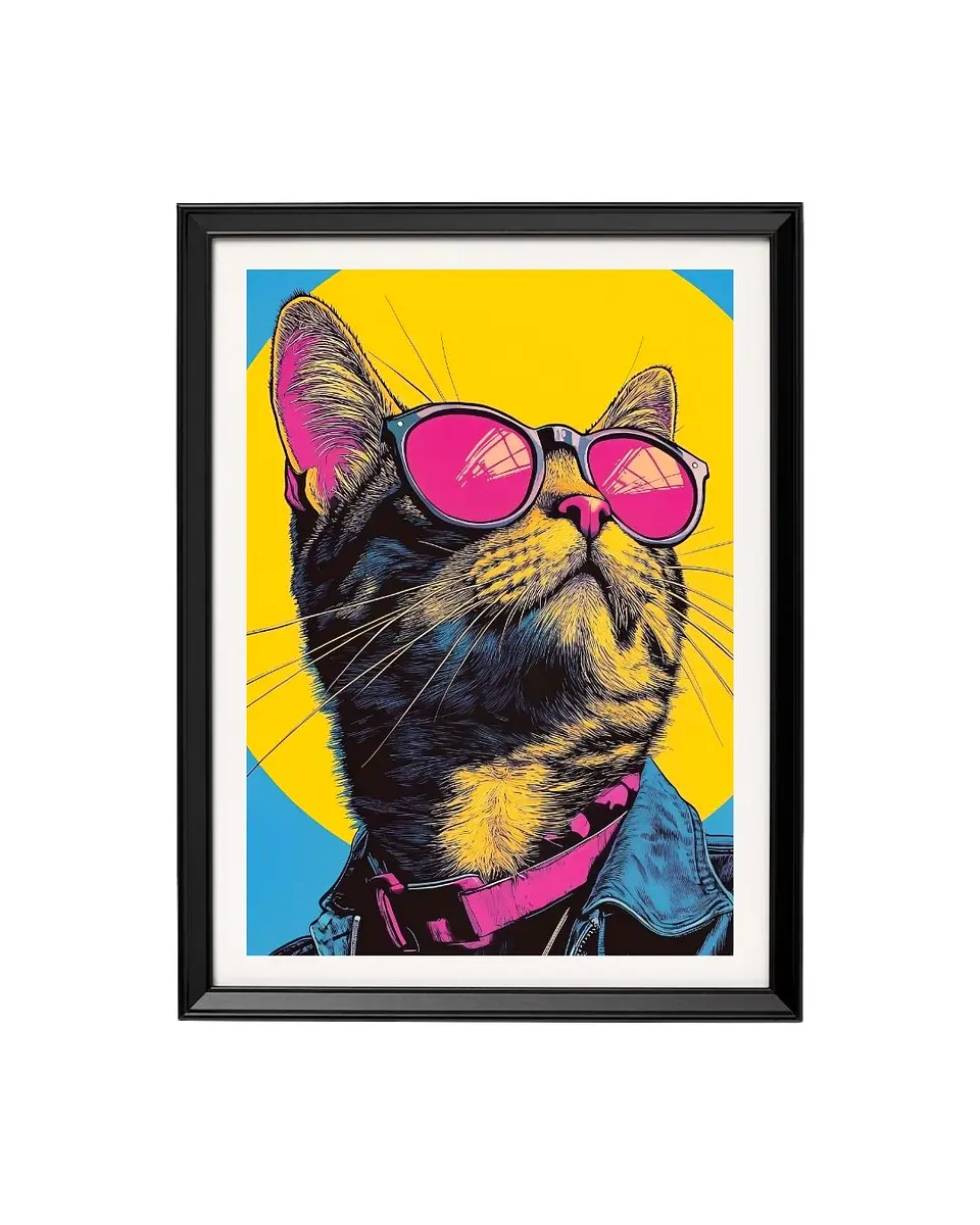 Cuadro Gato pop 1