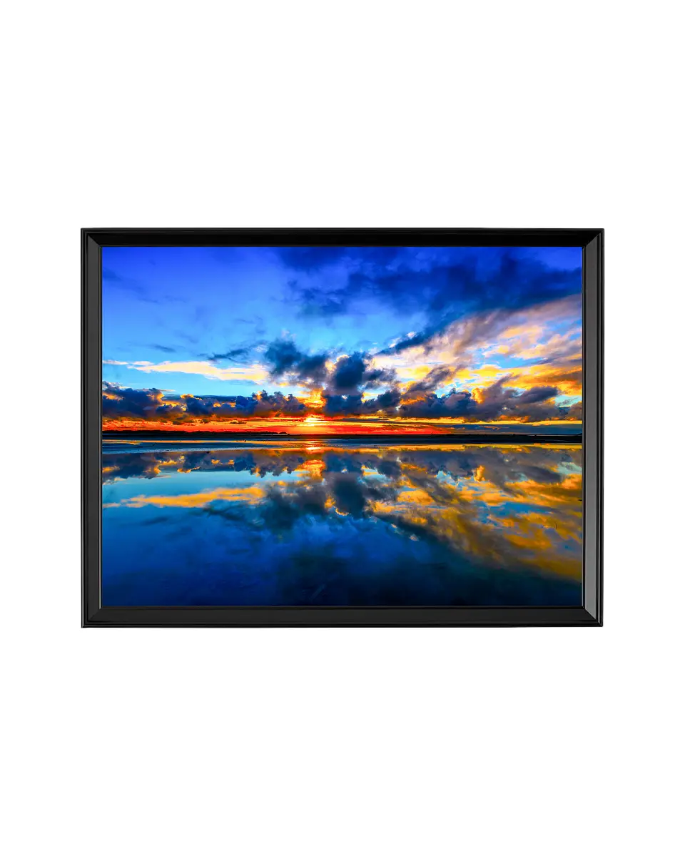 Cuadro Atardecer Espejo - Sinfonía de Fuego y Agua 1