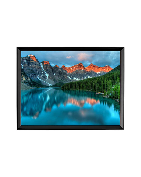 Cuadro Lago Turquesa al Atardecer - Pico de Fuego y Hielo