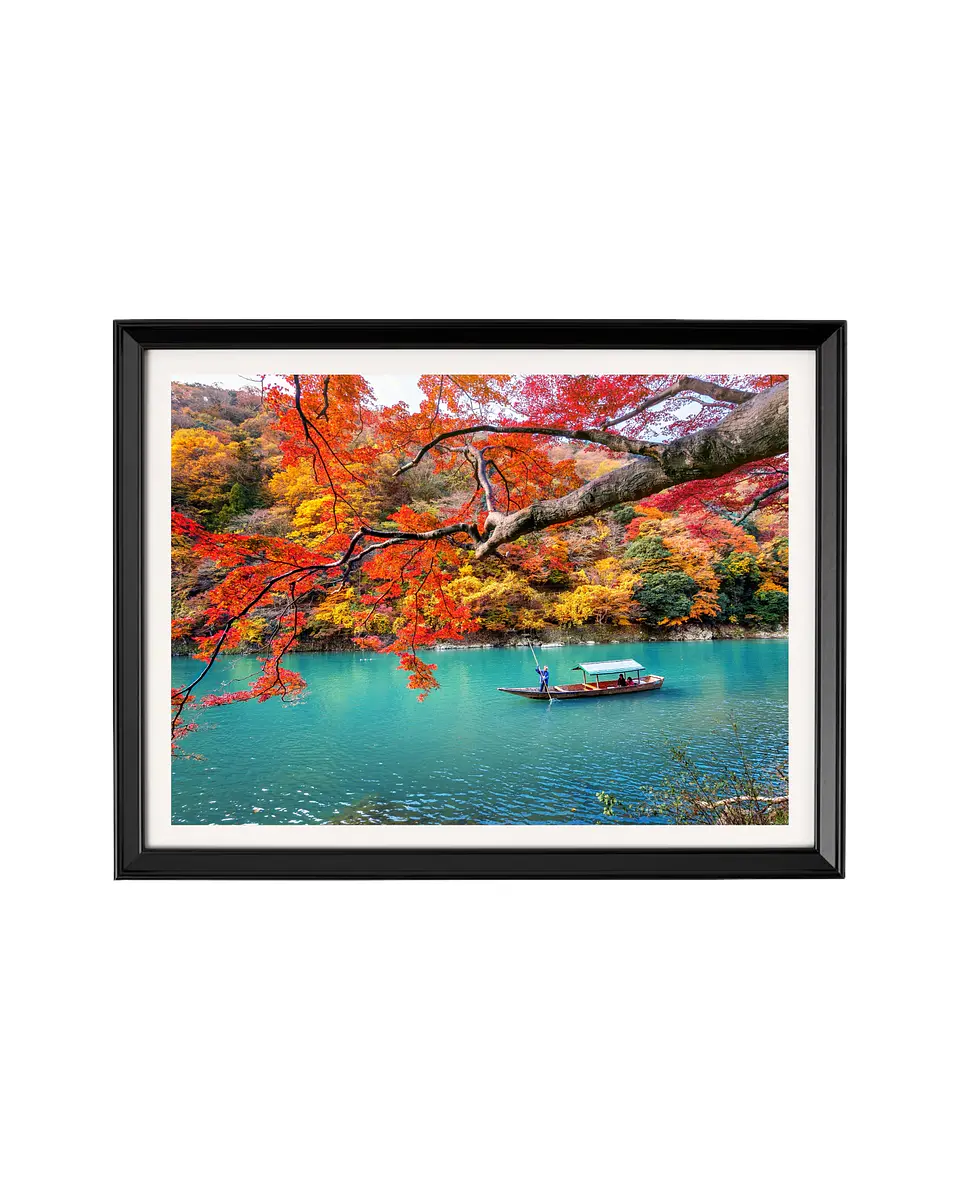 Cuadro Arashiyama Carmesí - Viaje Fluvial de Otoño 1