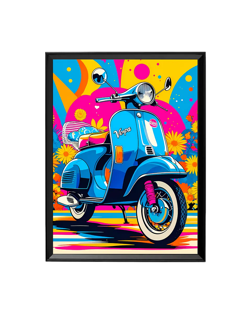 Cuadro Vespa Pop - Explosión Retro y Color 1