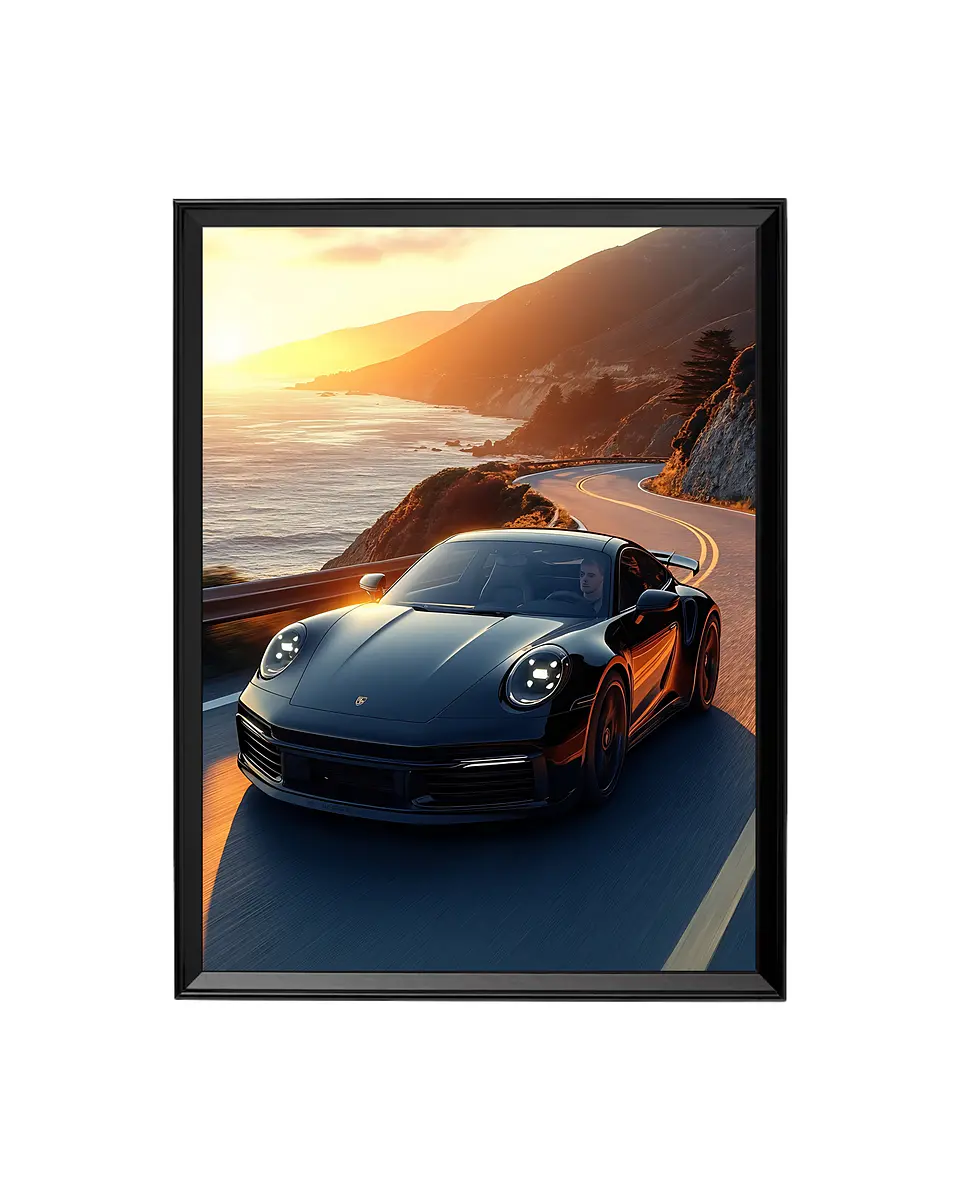 Cuadro Porsche 911 - La Fusión de Velocidad y Paisaje 1