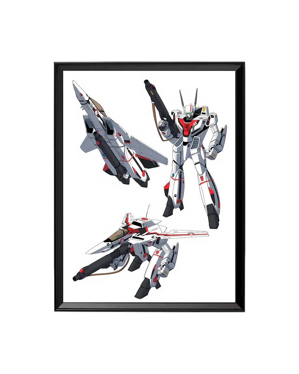 Cuadro Robotech: Veritech Fighter - Tres Modos de Batalla 1