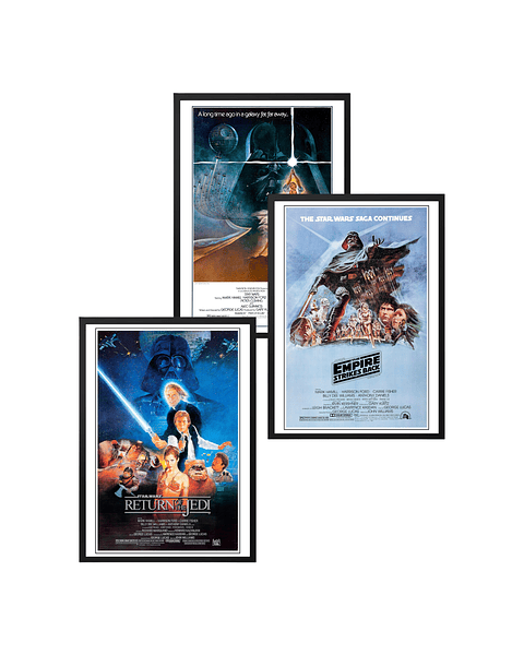Pack - 3 Cuadros 70x50 Star Wars - Trilogía Original