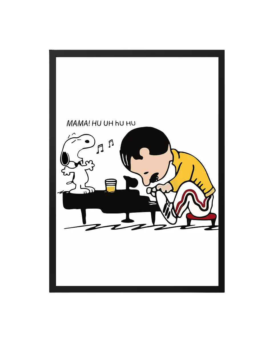 Cuadro Snoopy Con Freddie Mercury 1